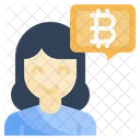 Female Bitcoin Trader Crypto Trader Chat Icon