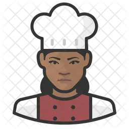 Female Black Chef  Icon