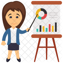 Female Business Analyst Icon  of Flat style Available in 