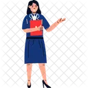 Woman Presenter Clipboard Icon
