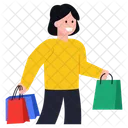 행복한 쇼핑 구매 쇼핑 소녀 아이콘