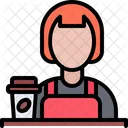 Female Cafe Worker  Icon