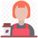 여성 카페 직원  아이콘