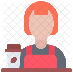 Female Cafe Worker  Icon