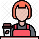 Female Cafe Worker  Symbol