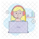 Female Call Operator Call Operator Customer Support Icon