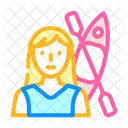 Female Canoeing Player  Icon
