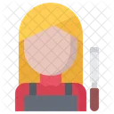 Female Carpenter Carpenter Chisel Icon