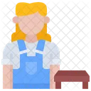 Female Carpenter Worker Woman Icon