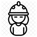 Female Contractor Contractor Safety Hat Icon