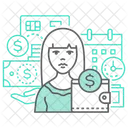 Female Customer Wallet Purse Icon