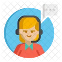 Female Customer Operator  Icon