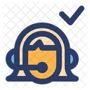 Female Customer Service Telecaller Call Center Icon