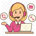 Female Customer Support Customer Support Man Customer Service Icon