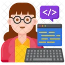 Female Developer Developer Development Icon