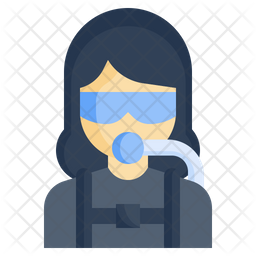 Female Diver Icon - Download in Flat Style