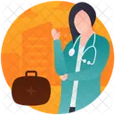 Medical Person Female Doctor Surgeon Icon