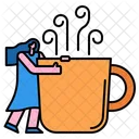 Female Drink Coffee  Icon