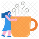 Female Drink Coffee  Icon
