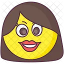 Female Emoji Emotag Woman Face Icon