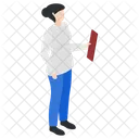 Female Employee Office Worker Business Woman Icon