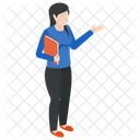 Female Employee Office Worker Business Woman Icon