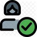 Female Employee Selected Employee Approve Employee Select Icon