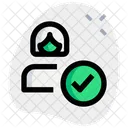 Female Employee Selected Employee Approve Employee Select Icon