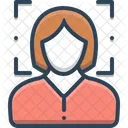 Female Face Recognition  Icon