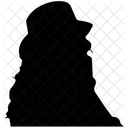 Female Face Silhouette  Icon