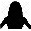 Female Face Silhouette  Icon