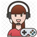 Female Gamer  Icon