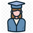 Female Graduate Woman Student Icon