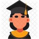 Female Graduate in Cap  Icon