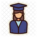 Female Graduate Woman Student Icon
