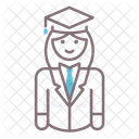 Female Student Graduation Hat Graduate Girl Icon