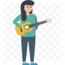 Female Guitarist Girl Guitarist Guitar Player Icon