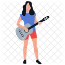 Rock Star Playing Guitar Guitar Player Icon