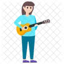Female Guitarist Guitar Player Musician Icon