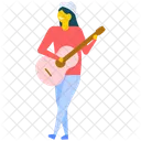 Female Guitarist Girl Icon