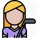 Female Hockey Player Hockey Player Stick Icon