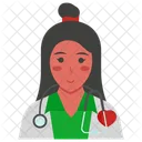 Female Heart Surgeon Female Doctor Icon