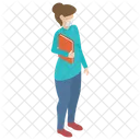 Female Employee Office Worker Business Woman Icon