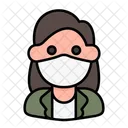 Woman Avatar Medical Mask Icon