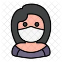 Woman Avatar Medical Mask Icon