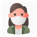 Woman Avatar Medical Mask Icon