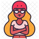 Female Fashion Skateboard Icon