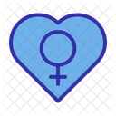 Heart Female Gender Symbol Icon