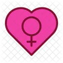 Heart Female Gender Symbol Icon