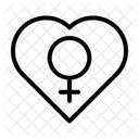 Heart Female Gender Symbol Icon